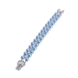 Angie Jewels & Co. Crossly Light Blue Swarovski Crystal Pearl Bracelet