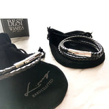 [3-5 Days Pre-Order] Braided Leather Bracelet - BLACK