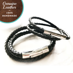 [3-5 Days Pre-Order] Braided Leather Bracelet - BLACK