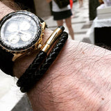 [3-5 Days Pre-Order] Braided Leather Bracelet - BLACK