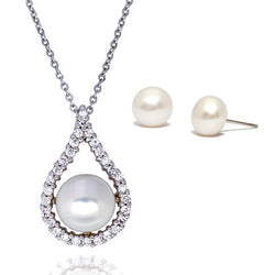 Angie Jewels & Co. Abella Fresh Water Pearl Pendant and Earrings Gift Set