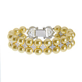 Angie Jewels & Co. Crossly Golden Swarovski Crystal Pearl Bracelet