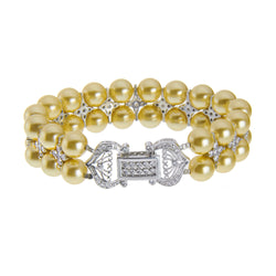 Angie Jewels & Co. Crossly Golden Swarovski Crystal Pearl Bracelet
