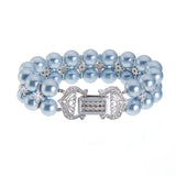Angie Jewels & Co. Crossly Light Blue Swarovski Crystal Pearl Bracelet