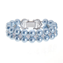 Angie Jewels & Co. Crossly Light Blue Swarovski Crystal Pearl Bracelet