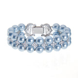 Angie Jewels & Co. Crossly Light Blue Swarovski Crystal Pearl Bracelet