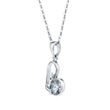 Angie Jewels & Co. Flower Heart Pendant Necklace Made With Swarovski Zirconia