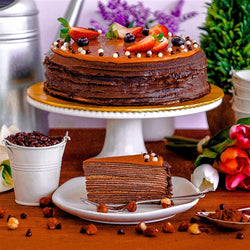 Hazelnut Chocolate Mille Crepe Cake