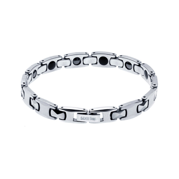 Angie Jewels & Co. Luxury Petite Tough Men’s Healthcare Magnetic Bead Tungsten Bracelet