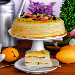 Mango & Passion Mille Crepe Cake