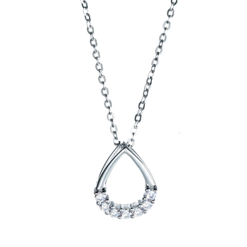 Angie Jewels & Co. Multiway Teardrop Pendant Necklace Made With Swarovski Zirconia