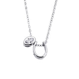 Angie Jewels & Co. Petite Horse Shoe Pendant Necklace Made With Swarovski Zirconia