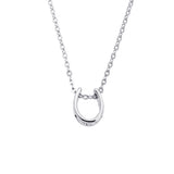 Angie Jewels & Co. Petite Horse Shoe Pendant Necklace Made With Swarovski Zirconia