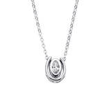 Angie Jewels & Co. Petite Horse Shoe Pendant Necklace Made With Swarovski Zirconia