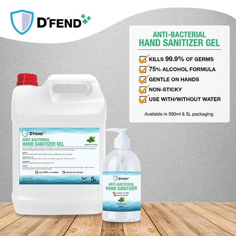 D'Fend Anti-bacterial Hand Sanitizer Gel