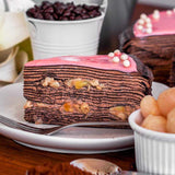 Lychee Chocolate Mille Crepe Cake
