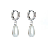 Angie Jewels & Co. Teardrop Swarovski Crystal Pearl Loop Earrings