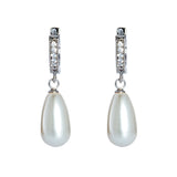 Angie Jewels & Co. Teardrop Swarovski Crystal Pearl Loop Earrings