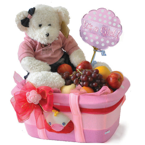 Baby Girl Boyds - Fruits in Tote Momma Bag Newborn shower Gift