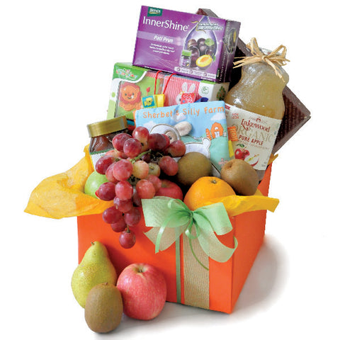 Baby & Momma Treats - Newborn Baby Shower Fruits & Organic Juice Hamper