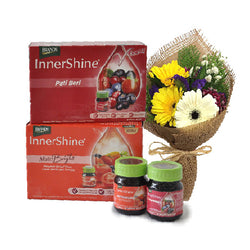 [1 Day Pre-Order] Inner Beauty Gerby - Innershine Mato Bright Essence & Berry Essence Gift w Gerberas