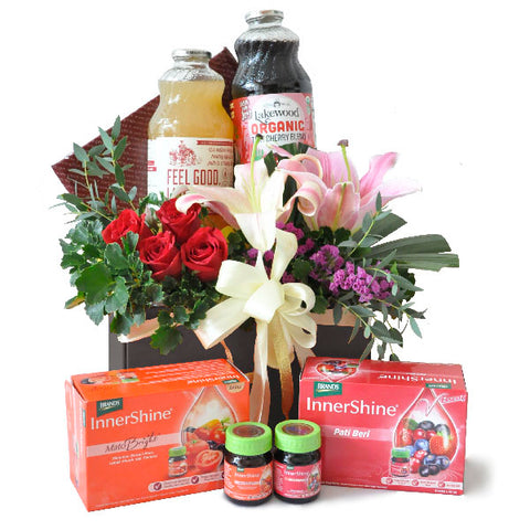 [1 Day Pre-Order] ORGANIC BEAUTY - LAKEWOOD JUICES, BRAND INNERSHINE ESSENCE W FLOWERS GIFT